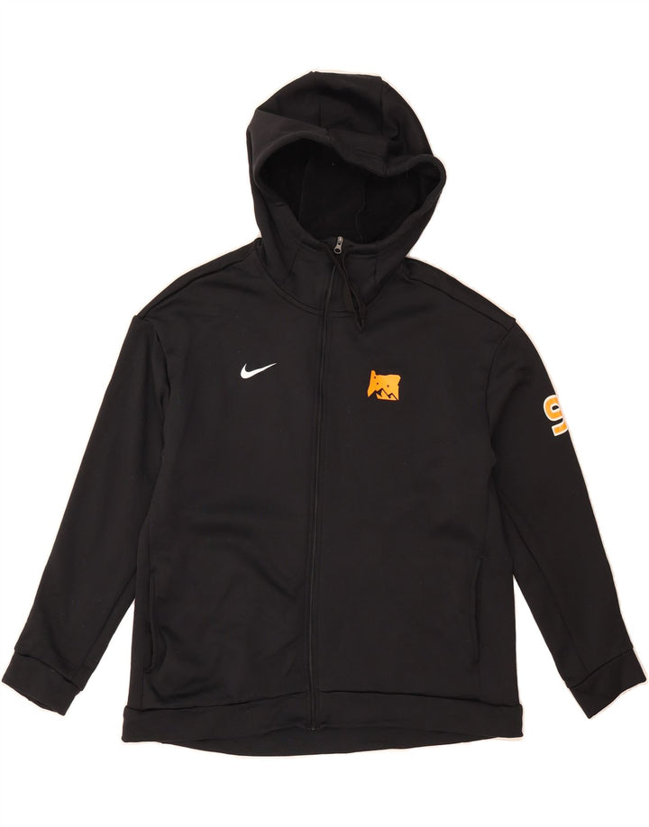 NIKE Mens Graphic Zip Hoodie Sweater Large Black Polyester Vintage Nike and Second-Hand Nike from Messina Hembry 