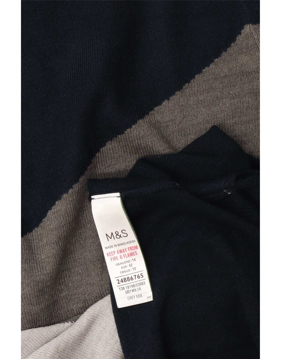 Marks & Spencer Γυναικείο πουλόβερ με λαιμόκοψη UK 14 Large Grey