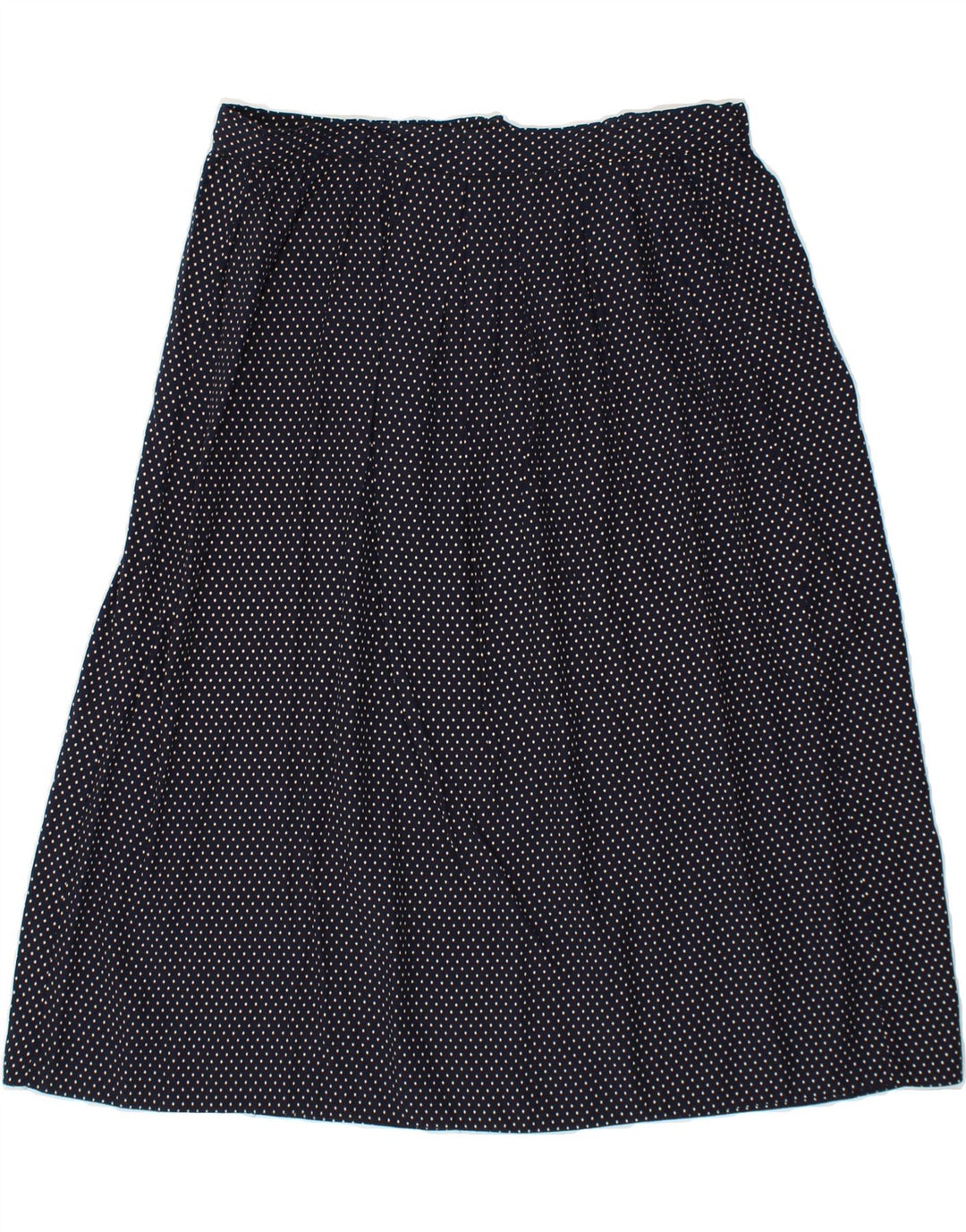 VINTAGE Womens A-Line Skirt W34 Large Navy Blue Polka Dot Vintage Vintage and Second-Hand Vintage from Messina Hembry 