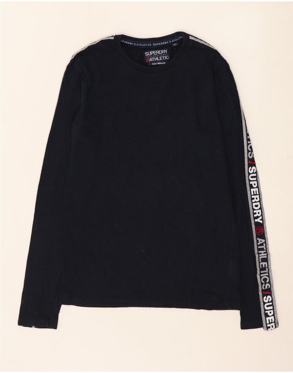 Ανδρικό γραφικό μπλουζάκι Superdry με μακρυμάνικο μεσαίο μπλε βαμβακερό