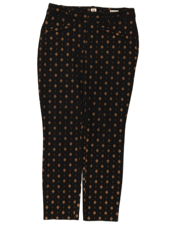 Gap γυναικείο καμπυλωτό, αφηρημένο μοτίβο casual παντελόνι US 6 Medium W26 L27 μαύρο