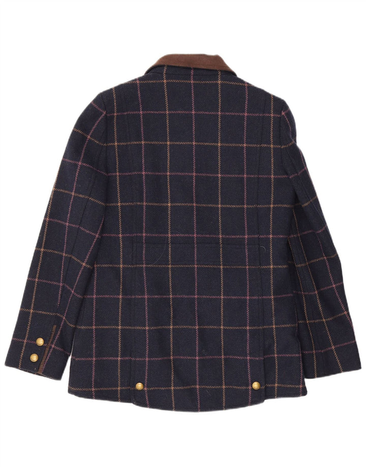 Joules Γυναικείο μπουφάν UK 12 Medium Navy Blue Check Wool