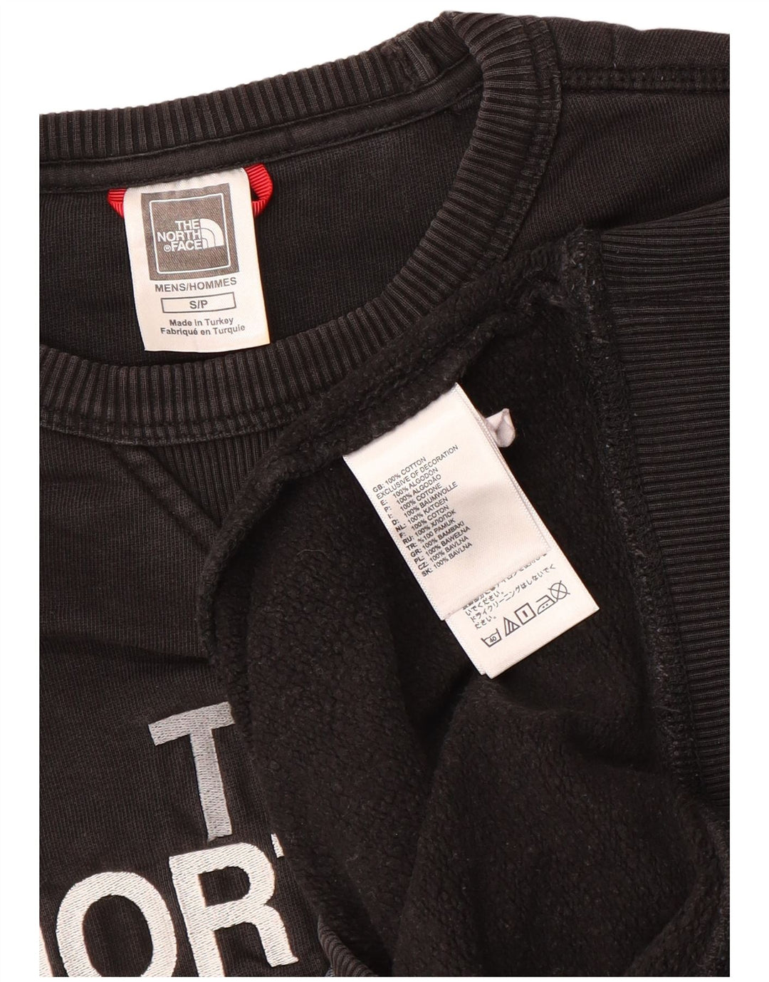 Ανδρικό γραφικό φούτερ North Face Jumper Μικρό μαύρο βαμβακερό