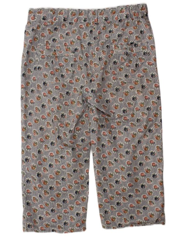 BODEN Girls Straight Casual Trousers 9-10 Years W24 L15 Blue Floral Cotton