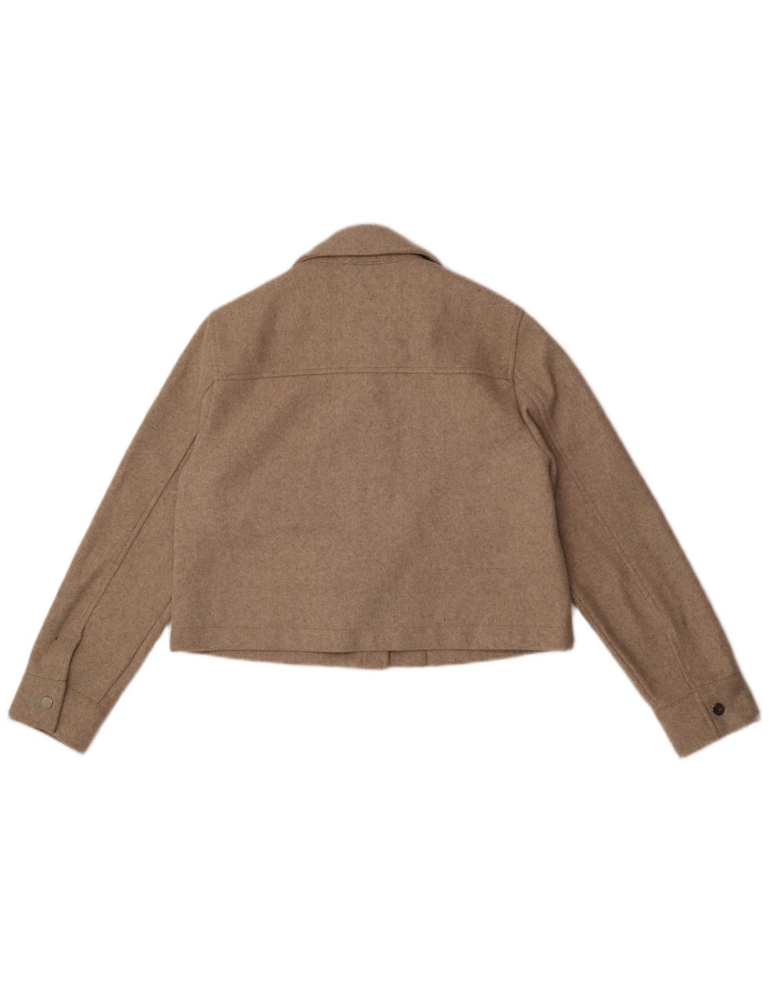Zara Γυναικείο Crop Bomber Jacket UK 10 Small Beige Flecked