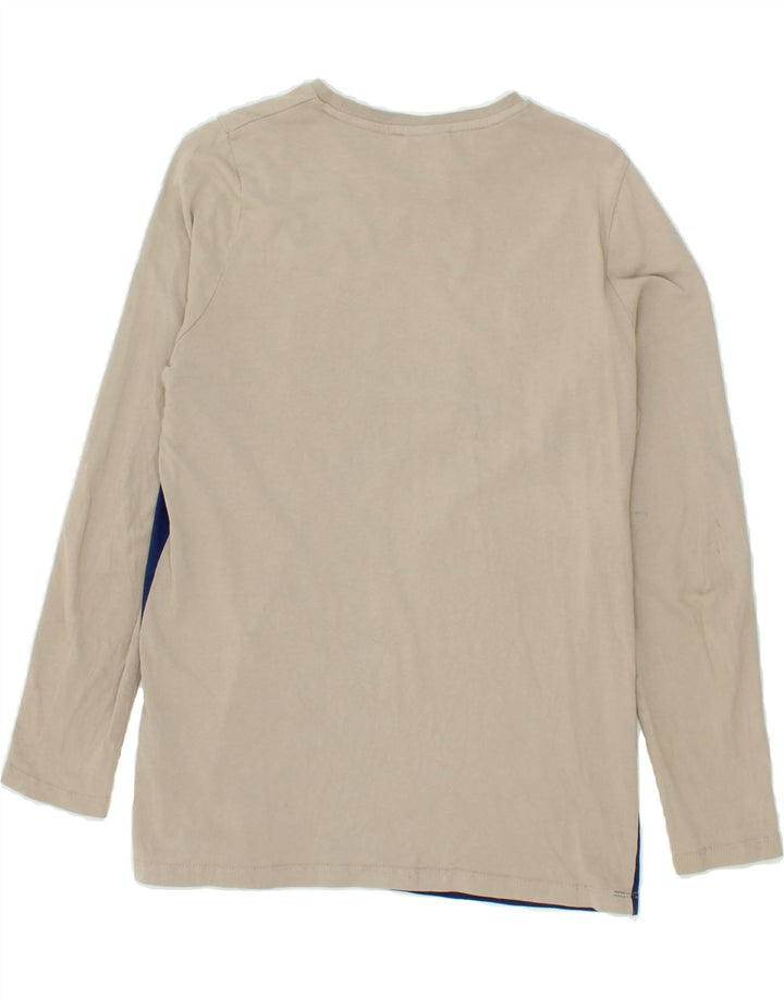 ELLESSE Boys Graphic Top Long Sleeve 13-14 Years Beige Colourblock Vintage Ellesse and Second-Hand Ellesse from Messina Hembry 