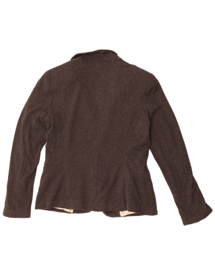 Zara Γυναικείο Μπουφάν 1 Κουμπί Blazer UK 14 Large Grey Acetate