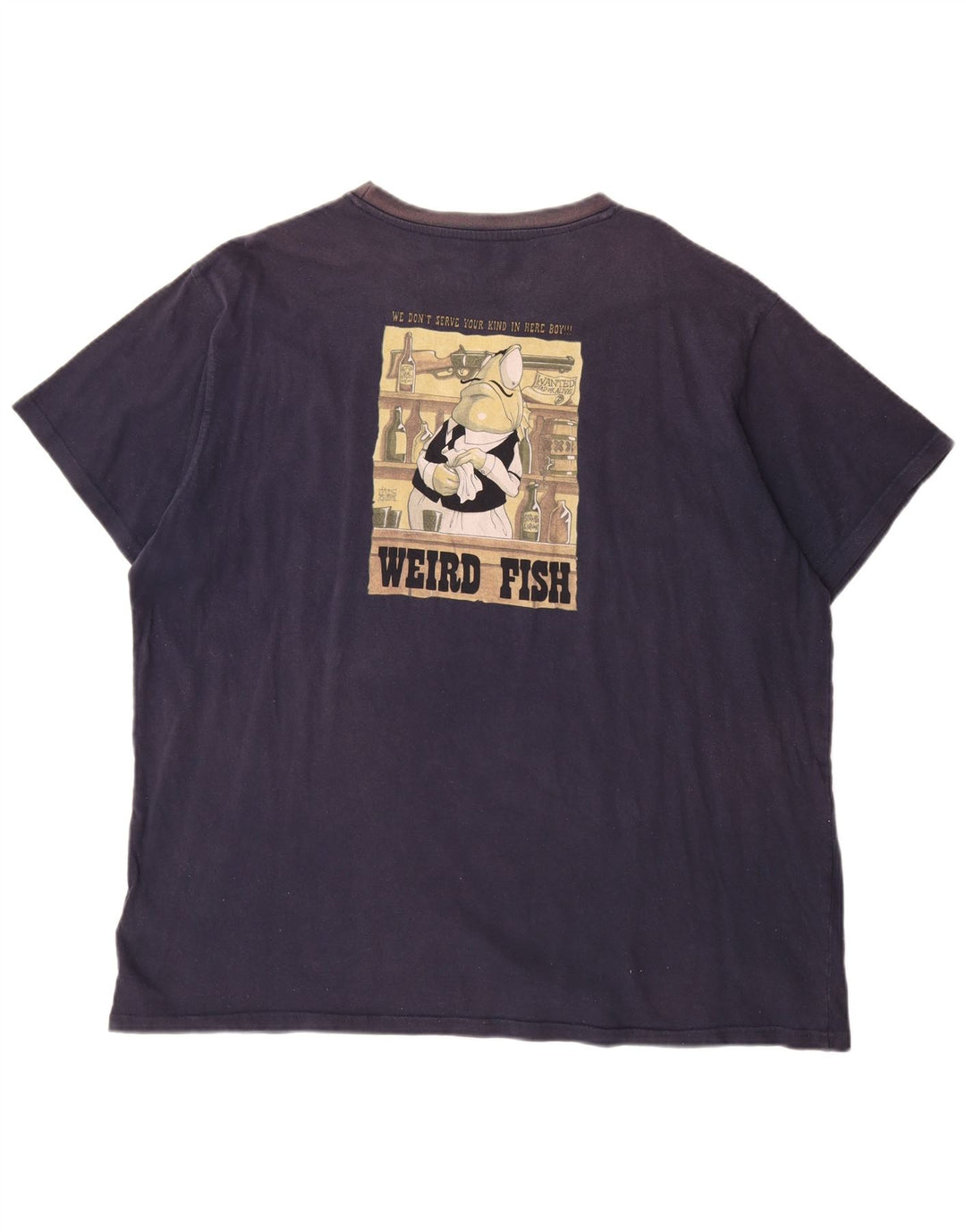 WEIRD FISH Ανδρικό γραφικό T-Shirt Top 3XL Navy Blue Cotton