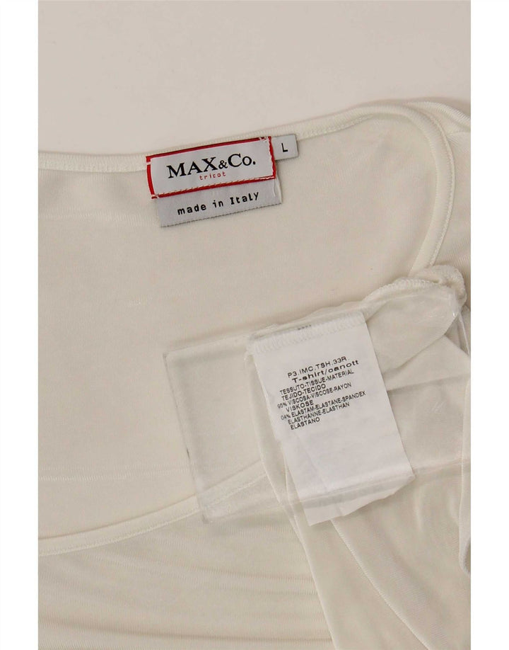Max & Co. Γυναικεία Ασύμμετρη Μπλούζα Τοπ UK 14 Μεγάλη Λευκή Βισκόζη
