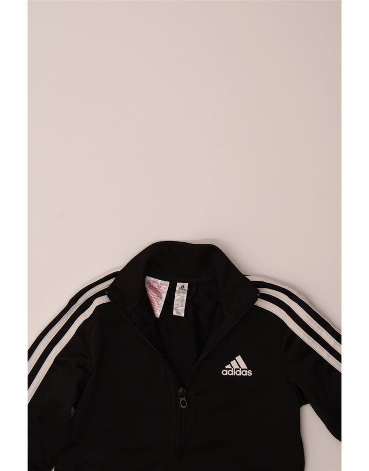 ADIDAS Boys Tracksuit Top Jacket 7-8 Years Black Polyester Vintage Adidas and Second-Hand Adidas from Messina Hembry 