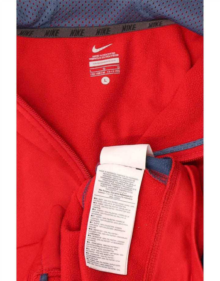 Πουλόβερ Nike Boys με φερμουάρ κουκούλα 12-13 ετών Μεγάλο κόκκινο χρώμα πολυεστέρα