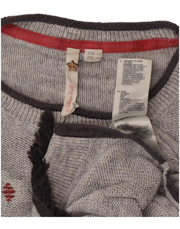 White Stuff Γυναικείο πουλόβερ Longline Boat Neck Jumper UK 10 Small Grey