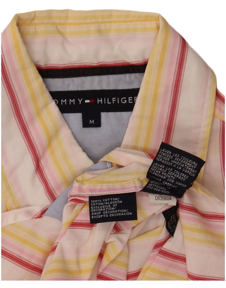 Ανδρικό κοντομάνικο πουκάμισο Tommy Hilfiger Βαμβακερό μεσαίο κίτρινο ριγέ