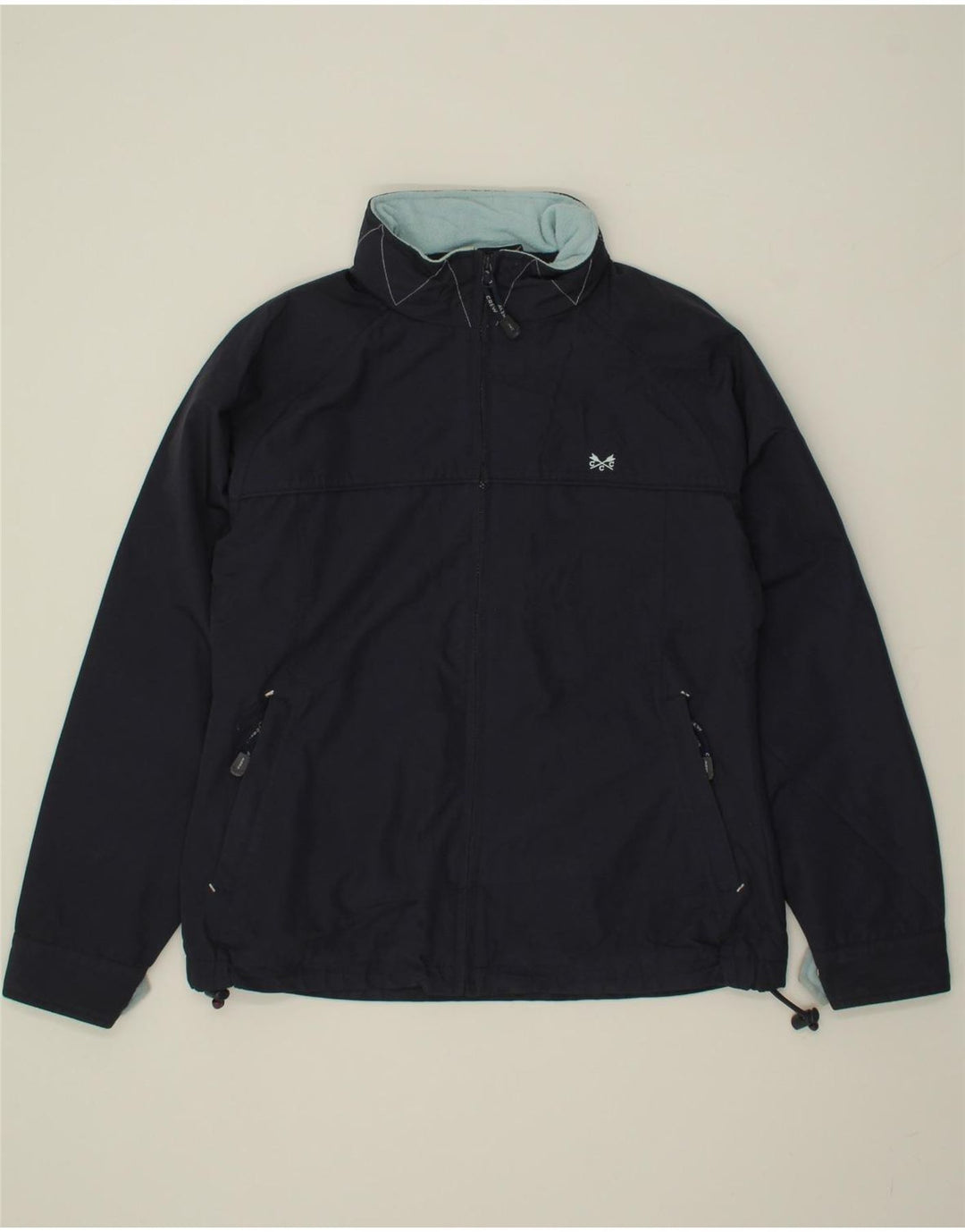 CREW CLOTHING Womens Windbreaker Jacket UK 12 Medium  Navy Blue Nylon Vintage Crew Clothing and Second-Hand Crew Clothing from Messina Hembry 