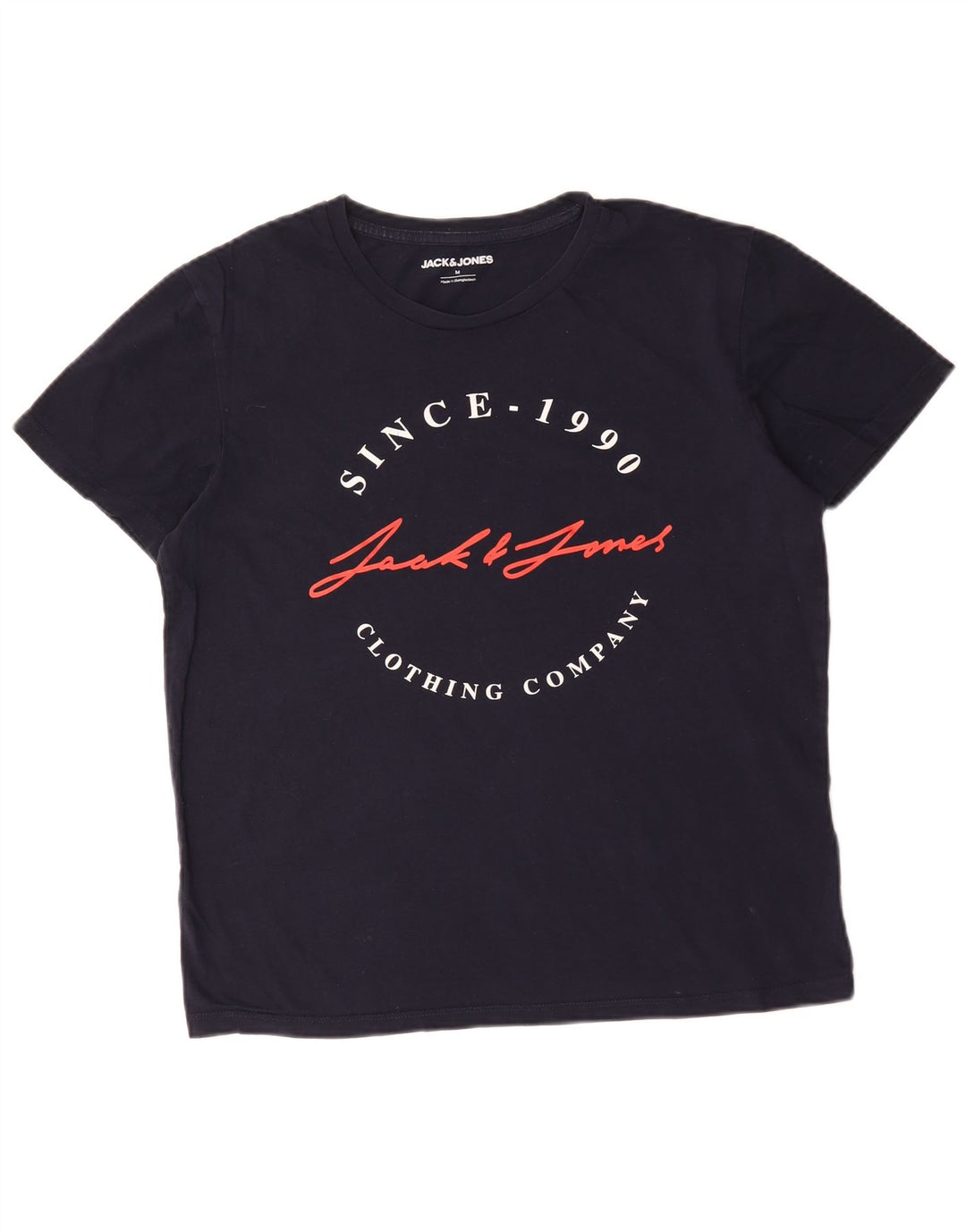 Ανδρικό γραφικό μπλουζάκι Jack & Jones Τοπ μεσαίου μπλε βαμβακερό