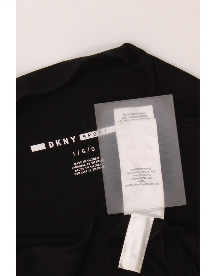 Dkny Γυναικείο Γραφικό Τοπ 3/4 Μανίκι UK 16 Large Black Rayon