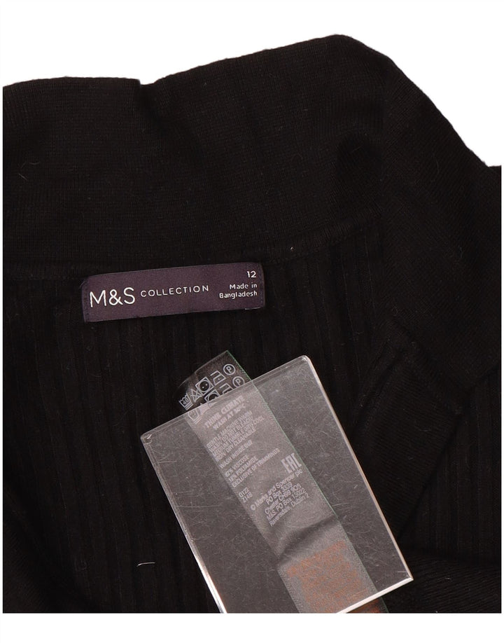 Marks & Spencer Γυναικείο πουλόβερ με λαιμό πόλο UK 12 μεσαία μαύρη βισκόζη