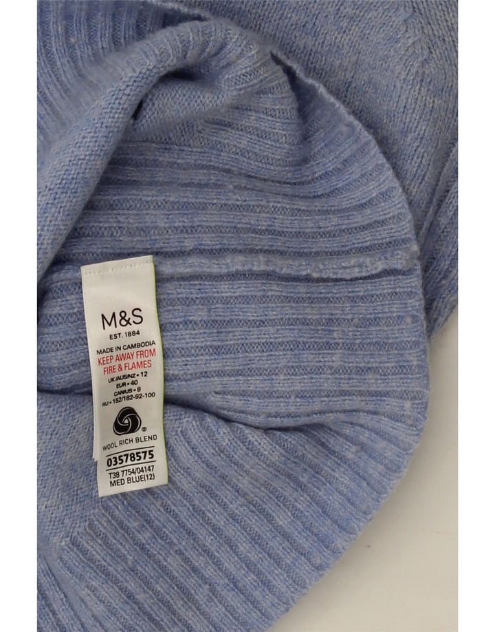 Marks & Spencer Γυναικείο πουλόβερ με λαιμόκοψη με V λαιμόκοψη UK 12 μεσαίο μπλε αρνί