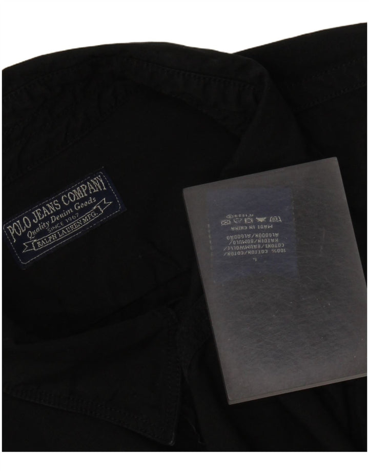 RALPH LAUREN Ανδρικό πουκάμισο μεγάλο μαύρο βαμβακερό