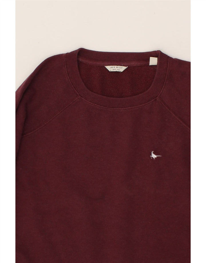 JACK WILLS Womens Sweatshirt Jumper UK 10 Small Burgundy Vintage Jack Wills and Second-Hand Jack Wills from Messina Hembry 