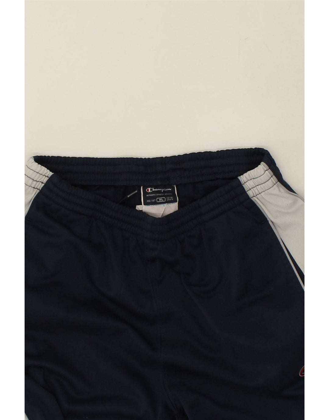 CHAMPION Boys Tracksuit Trousers 13-14 Years XL  Navy Blue Colourblock | Vintage Champion | Thrift | Second-Hand Champion | Used Clothing | Messina Hembry 