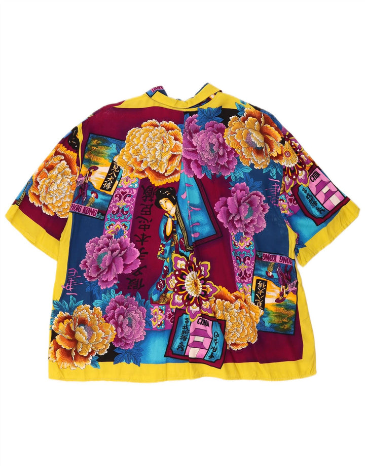 WITTY GIRL Γυναικείο πουκάμισο υπερμεγέθη μπλούζα UK 14 μεσαία πολύχρωμα φλοράλ