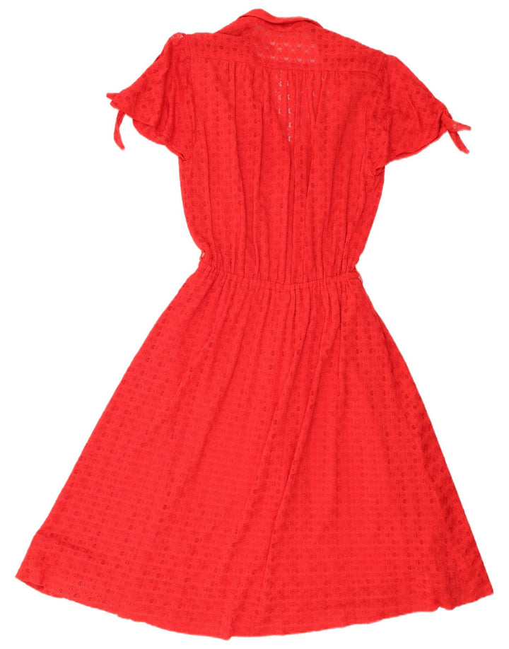 Vintage γυναικείο φόρεμα A-Line UK 8 Small Red