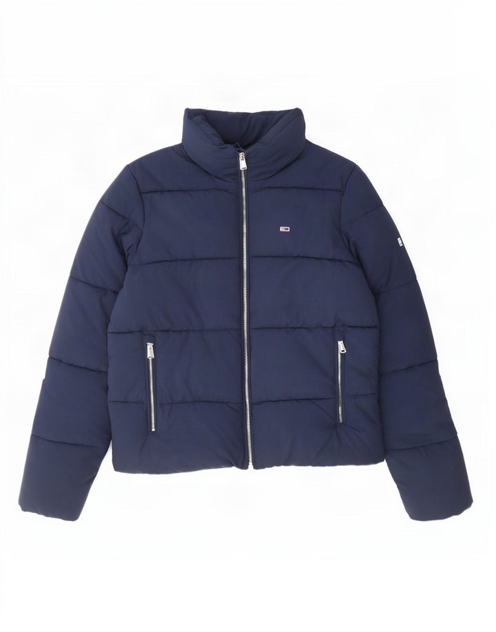 Tommy Hilfiger γυναικείο μπουφάν με επένδυση UK 6 XS Navy Blue Polyamide