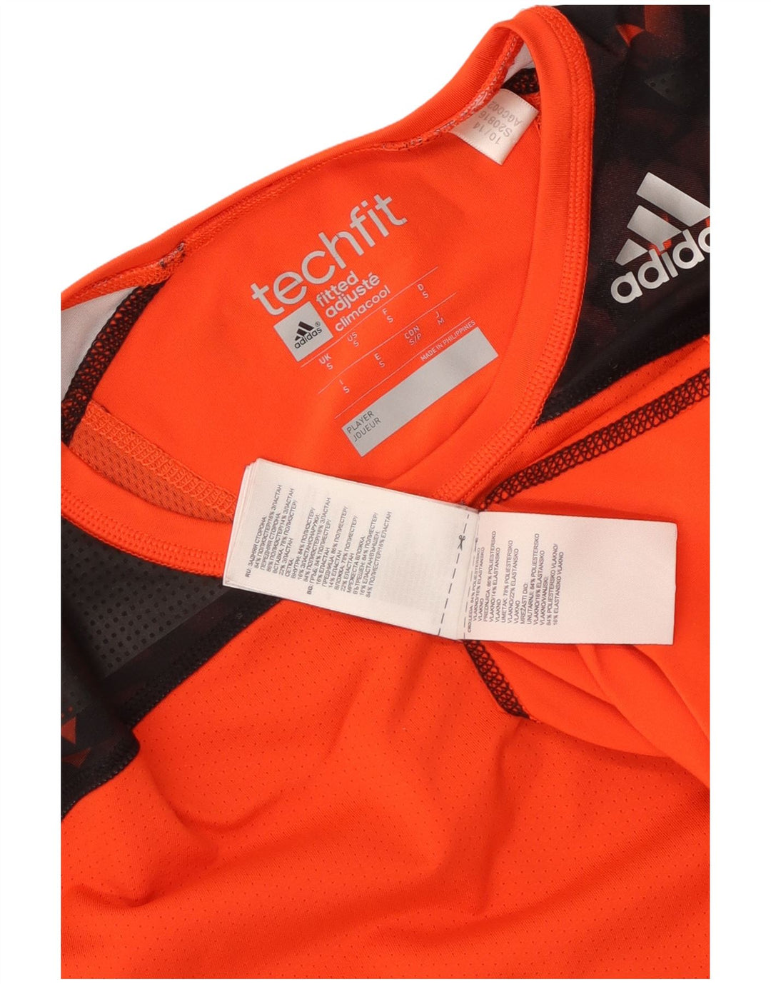 Ανδρικό T-Shirt Adidas Tech Fit Κορυφαίο μικρό πορτοκαλί πολύχρωμο πολυεστέρα