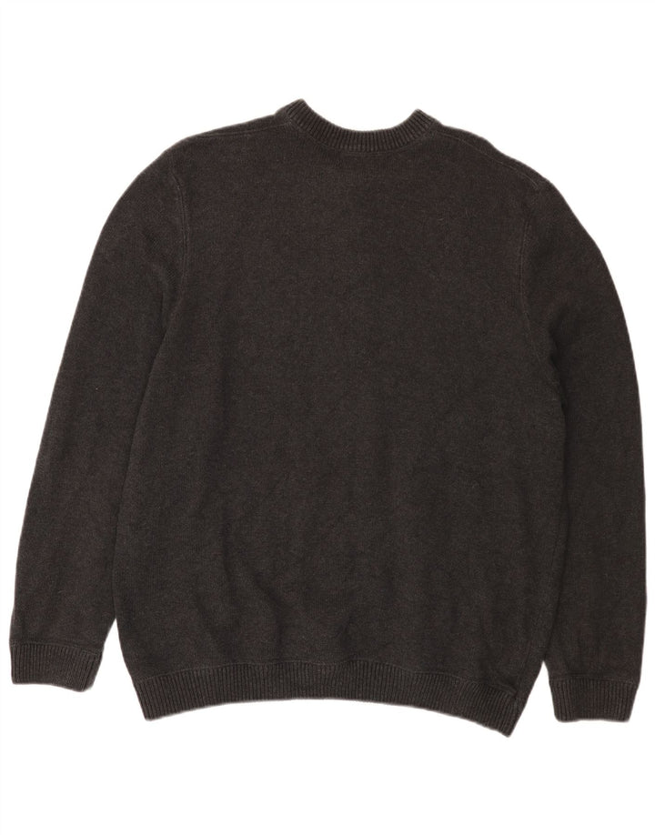 EDDIE BAUER Ανδρικό πουλόβερ με λαιμόκοψη XL Γκρι βαμβακερό