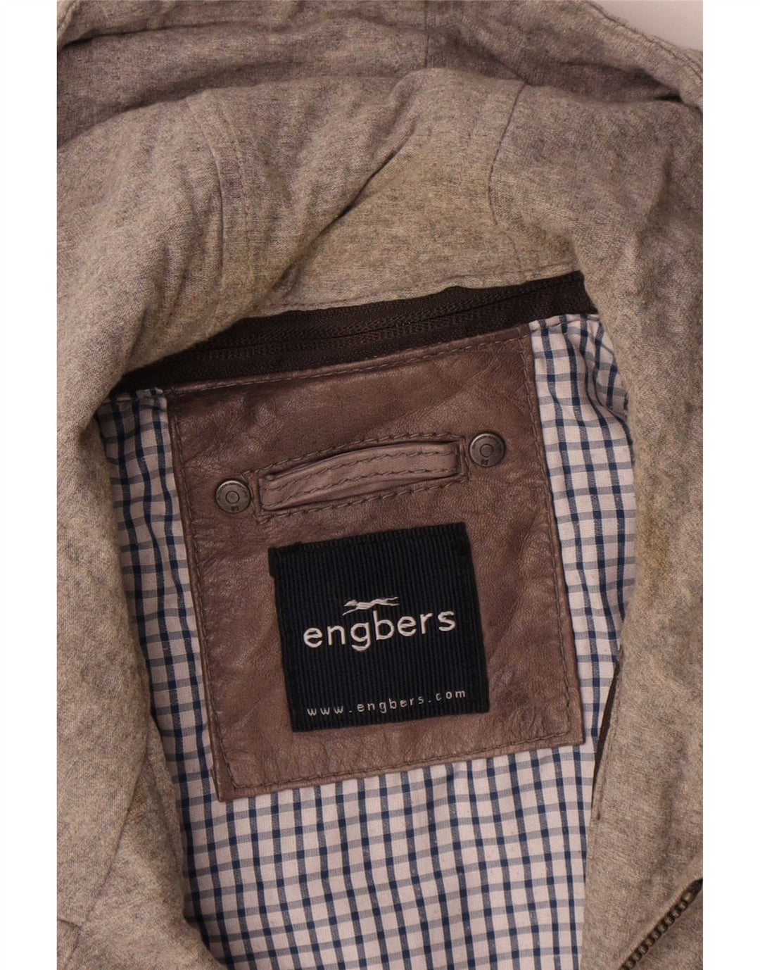 Ανδρικό δερμάτινο μπουφάν με κουκούλα Engbers UK 40 Large Brown