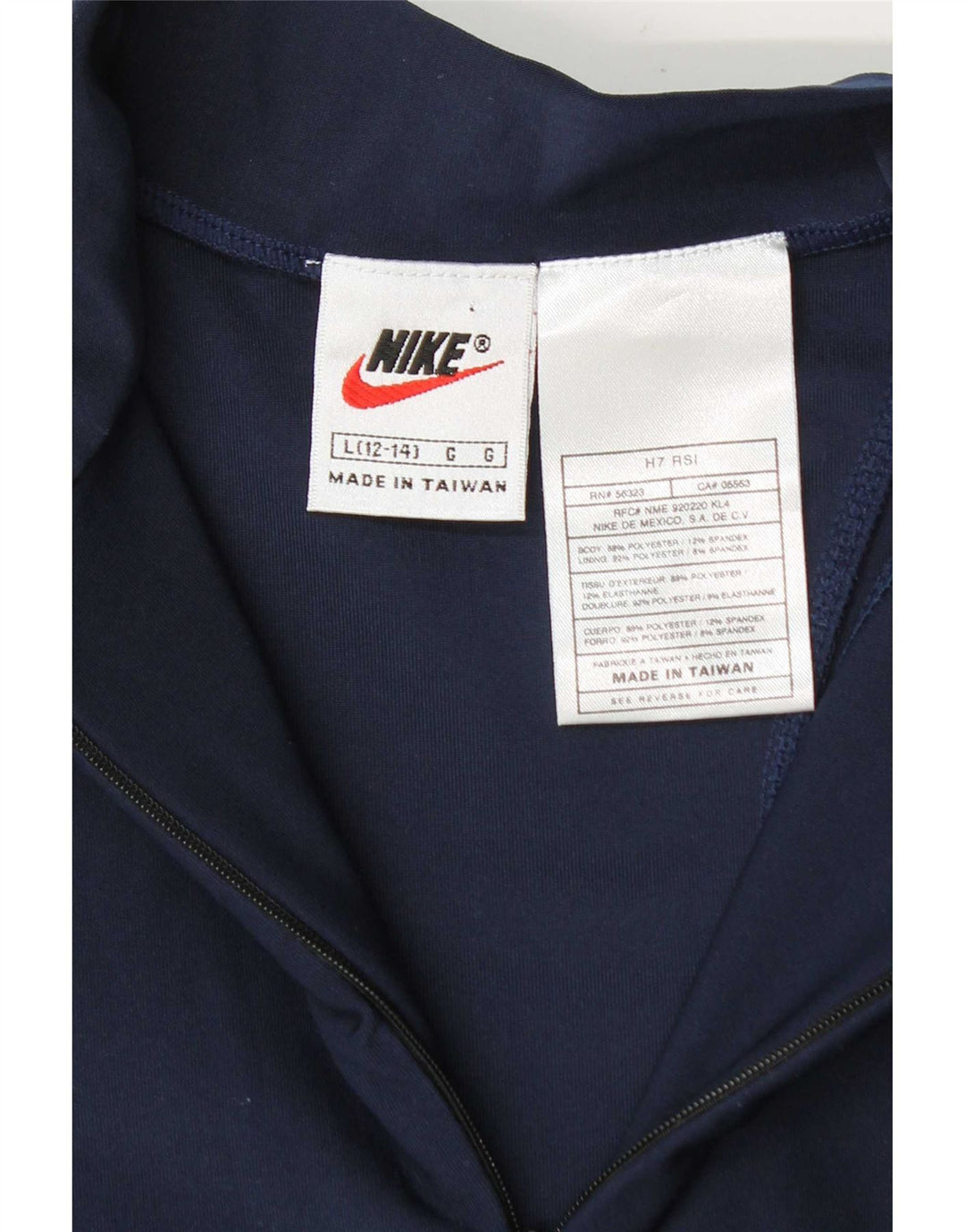 Κοριτσίστικη φόρμα γυμναστικής Nike με φερμουάρ πουλόβερ 12-13 ετών, μπλε ναυτικό