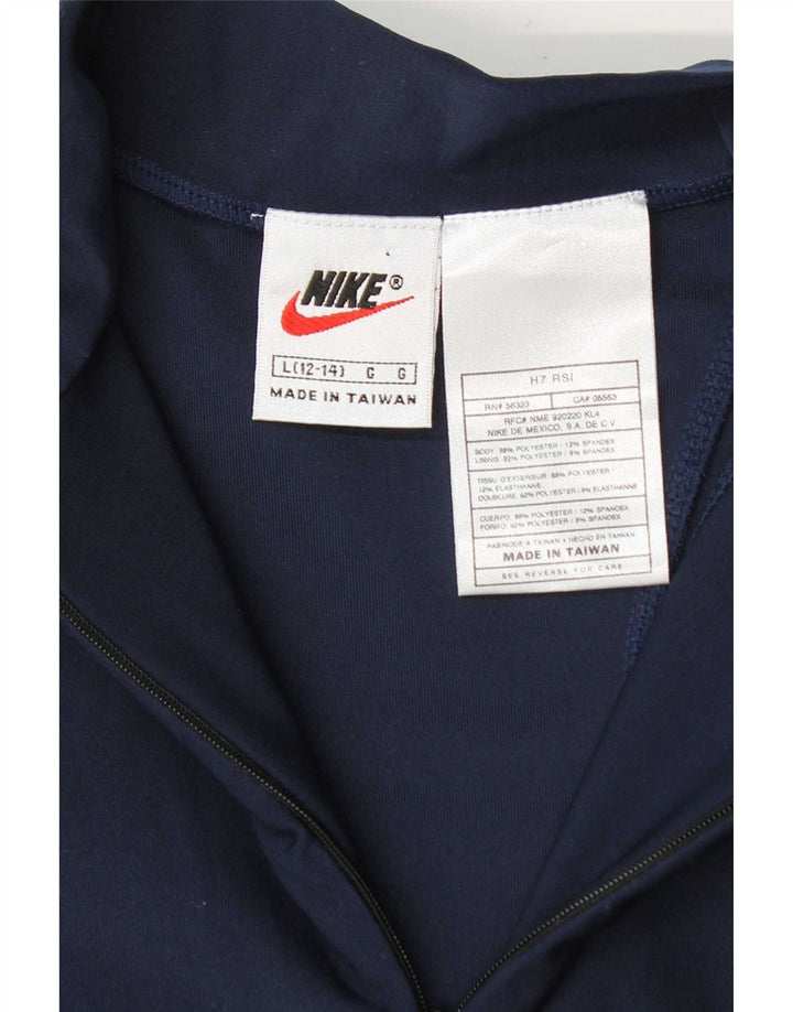 Κοριτσίστικη φόρμα γυμναστικής Nike με φερμουάρ πουλόβερ 12-13 ετών, μπλε ναυτικό
