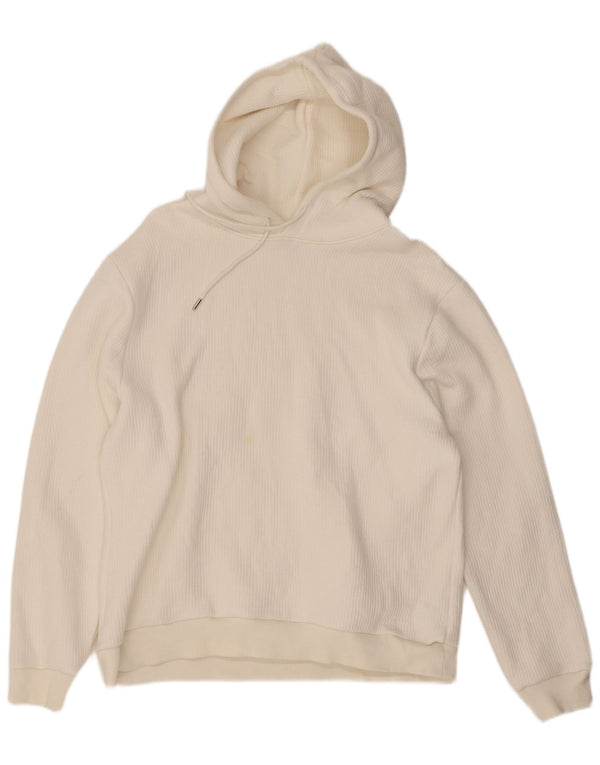 Reiss Γυναικείο Hoodie Jumper UK 20 2XL Λευκό βαμβακερό