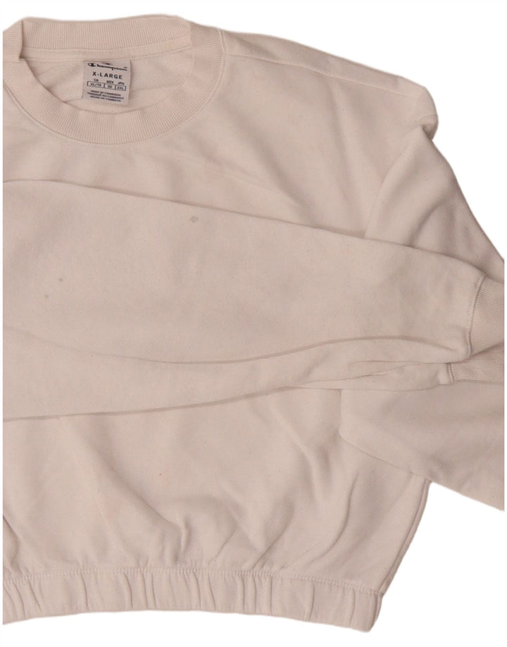 CHAMPION Γυναικεία φούτερ Crop Jumper UK 18 XL Λευκό βαμβακερό