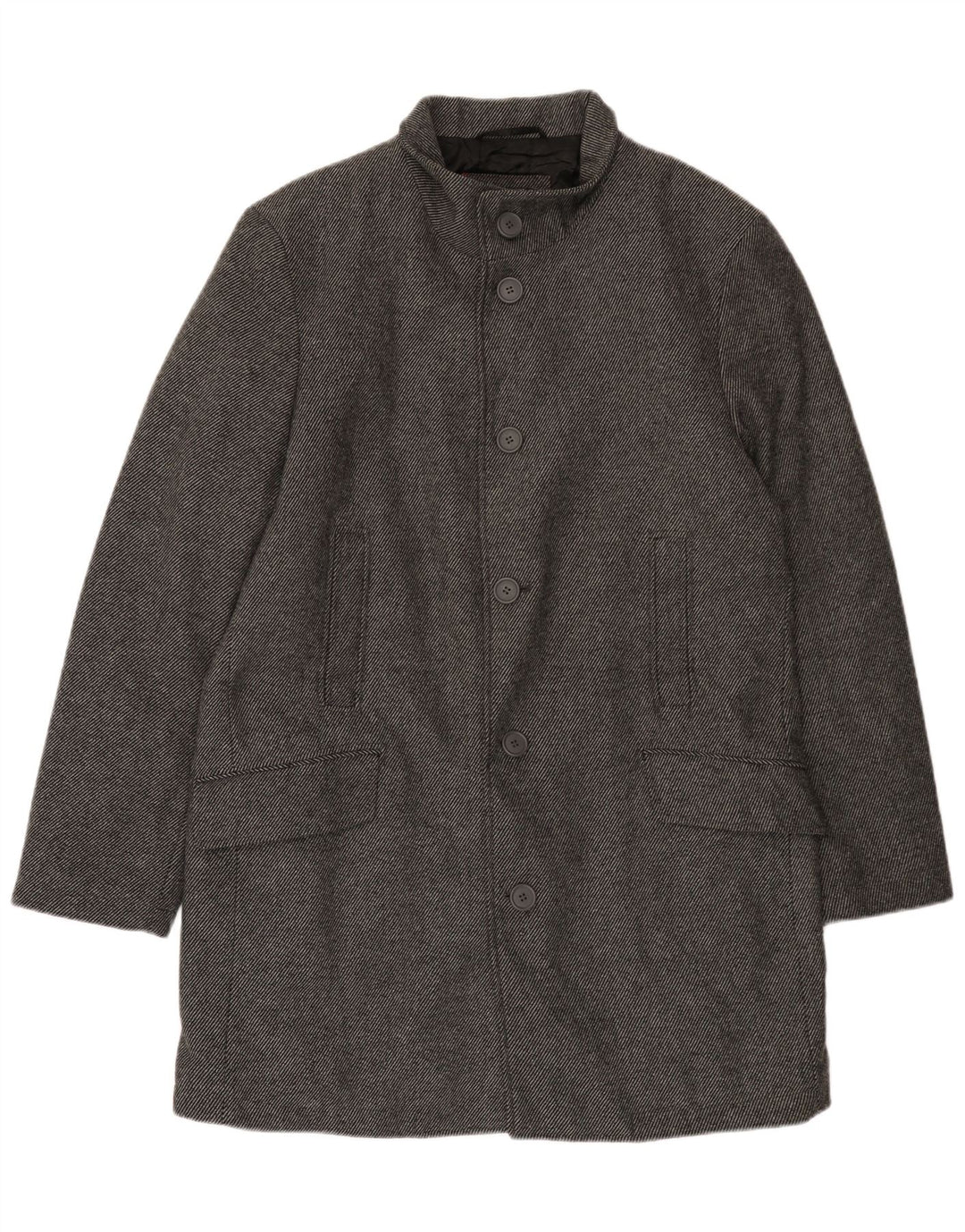 Bruno Banani Ανδρικό Πανωφόρι UK 44 2XL Γκρι μαλλί με ρίγες