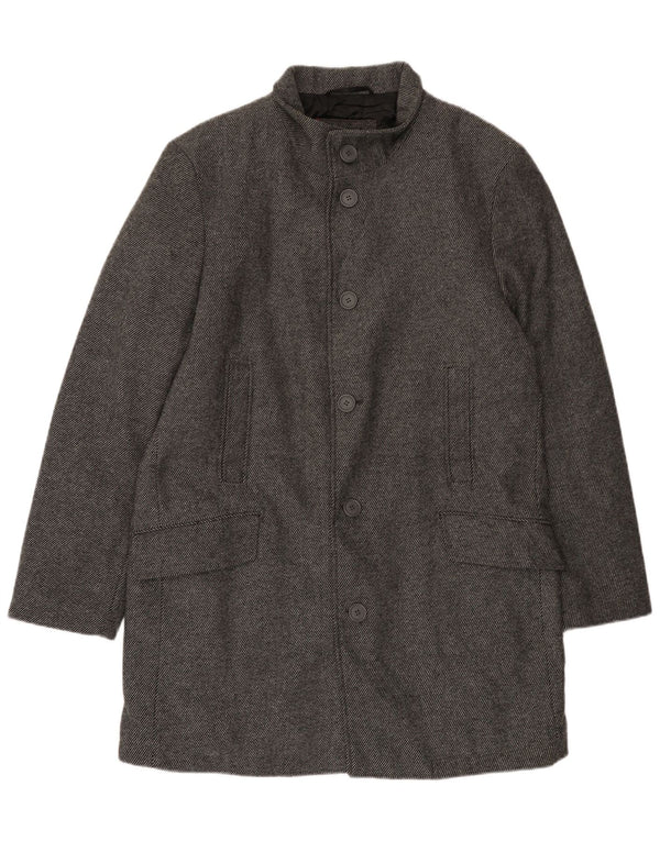 Bruno Banani Ανδρικό Πανωφόρι UK 44 2XL Γκρι μαλλί με ρίγες