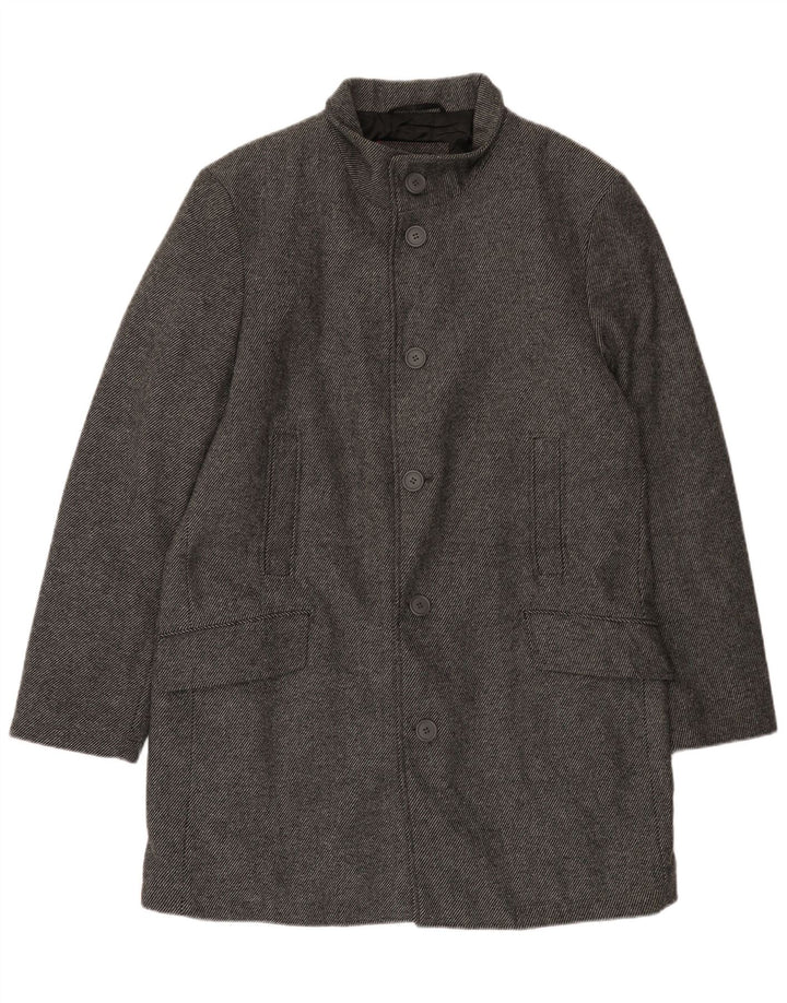 Bruno Banani Ανδρικό Πανωφόρι UK 44 2XL Γκρι μαλλί με ρίγες