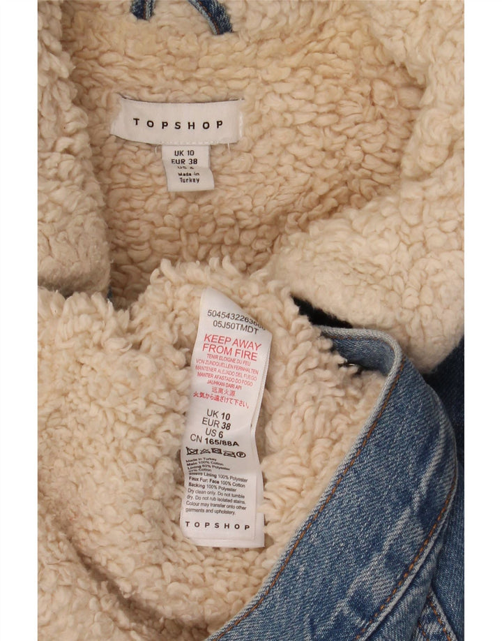 Topshop Γυναικείο Τζιν Σέρπα Μπουφάν UK 10 Μικρό Μπλε Βαμβακερό