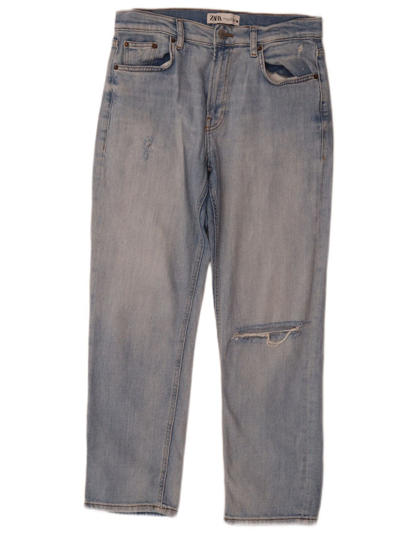 Zara Γυναικεία στραβά τζιν EU 40 Medium W30 L27 Μπλε βαμβακερό