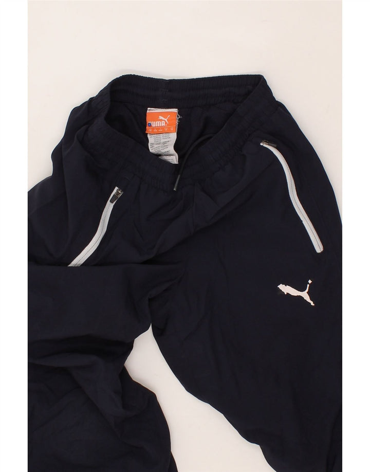 PUMA Boys Tracksuit Trousers 9-10 Years Medium Navy Blue Polyester Vintage Puma and Second-Hand Puma from Messina Hembry 