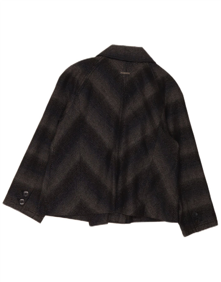 Dkny γυναικείο σακάκι με διπλό στήθος UK 16 Large Grey Chevron Acrylic