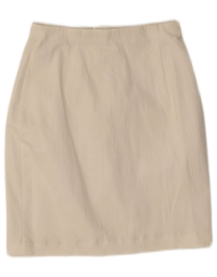 Marks & Spencer Γυναικεία Μίνι Pencil Φούστα UK 10 Small W25 White Polyester