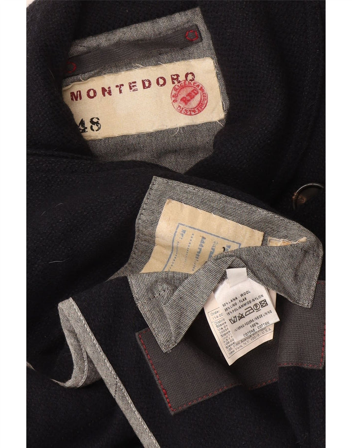 Montedoro Ανδρικό παλτό μπιζελιού IT 48 Medium Navy Blue Wool