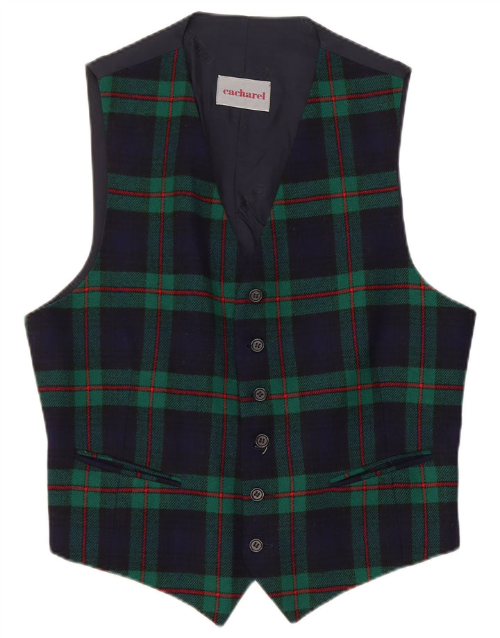 Ανδρικό γιλέκο Cacharel IT 50 Medium Navy Blue Check Wool