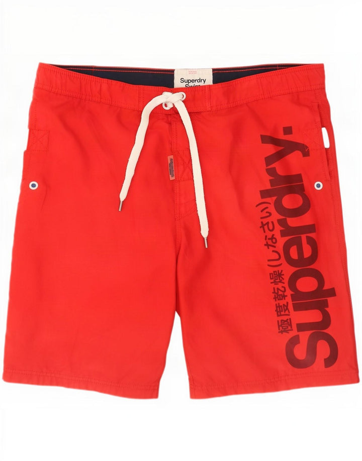Superdry Ανδρικό γραφικό σορτς κολύμβησης XL κόκκινο πολυεστέρα
