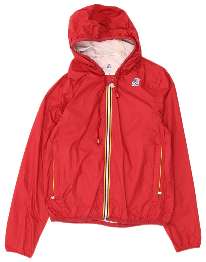 K-Way Ανδρικό μπουφάν βροχής με κουκούλα UK 10 Small Red Polyamide