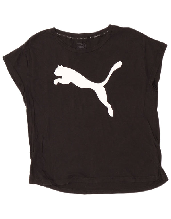 Γυναικείο κοντομάνικο γραφικό μπλουζάκι Puma UK 12 μεσαίο μαύρο