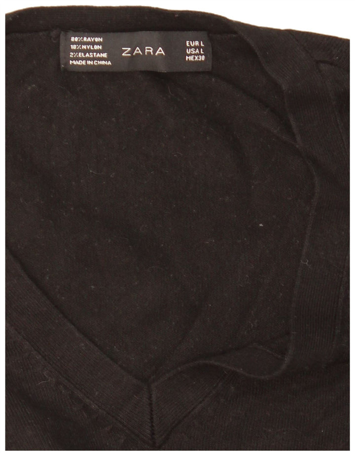 Zara Γυναικείο πουλόβερ UK 16 Large Black