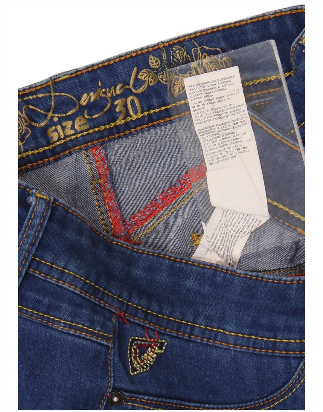 DESIGUAL Γυναικείο Skinny Jeans W30 L29 Μπλε Βαμβακερό